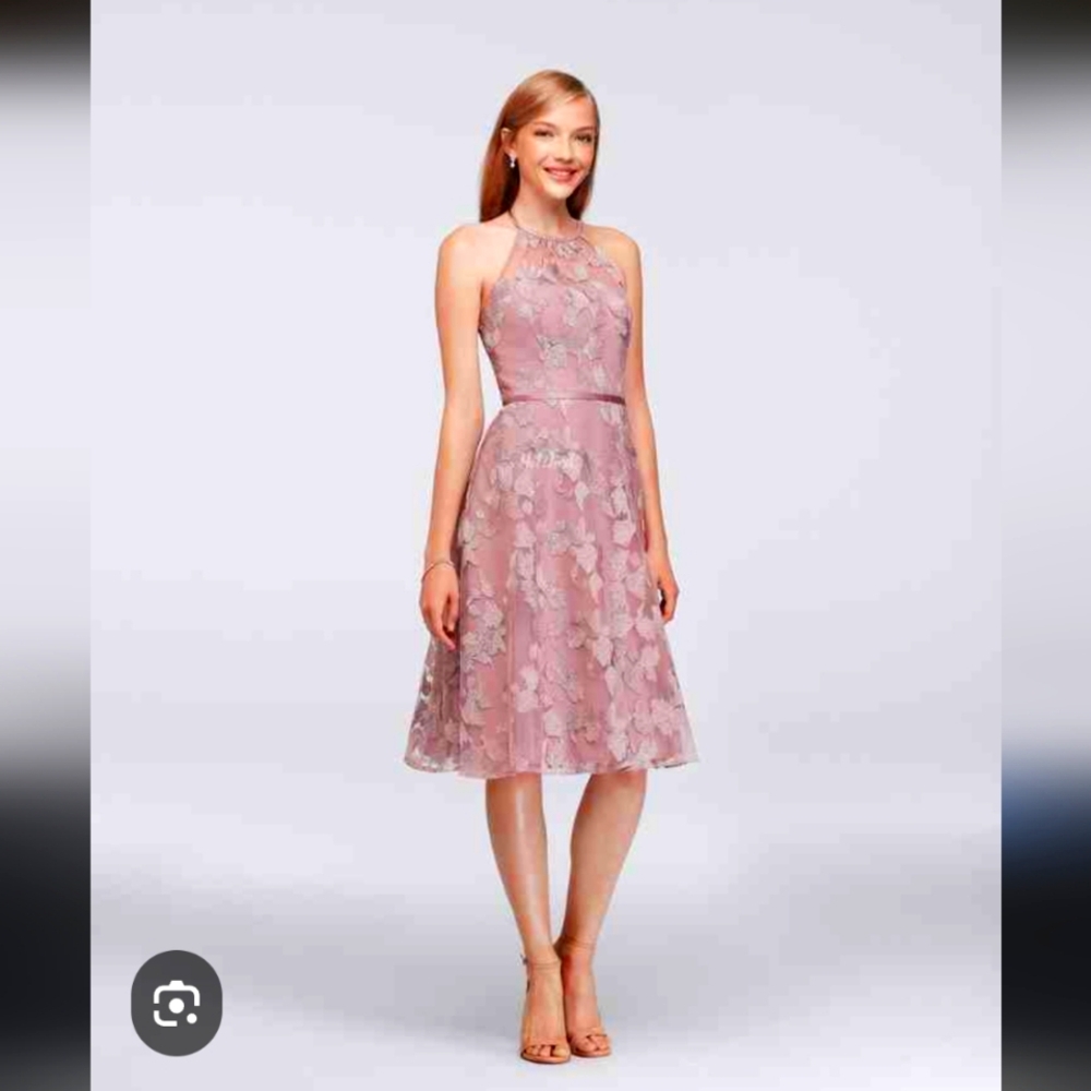 Elegant Pink/Light Purple Lace Dress Oleg Cassini